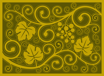 curly vine olive mustard wine country mat