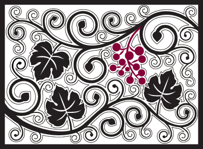 curly vine red wine country mat